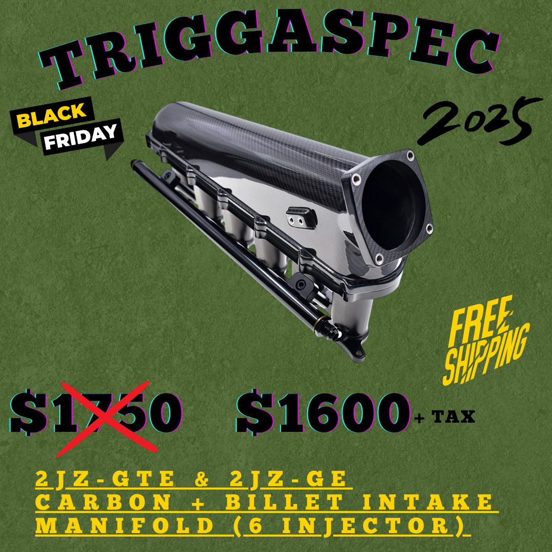 TriggaSpec 2JZ-GTE | 2JZ-GE Billet (Carbon Fiber Intake Manifold + 102mm Throttle body) (BLACK FRIDAY SALE 2025)