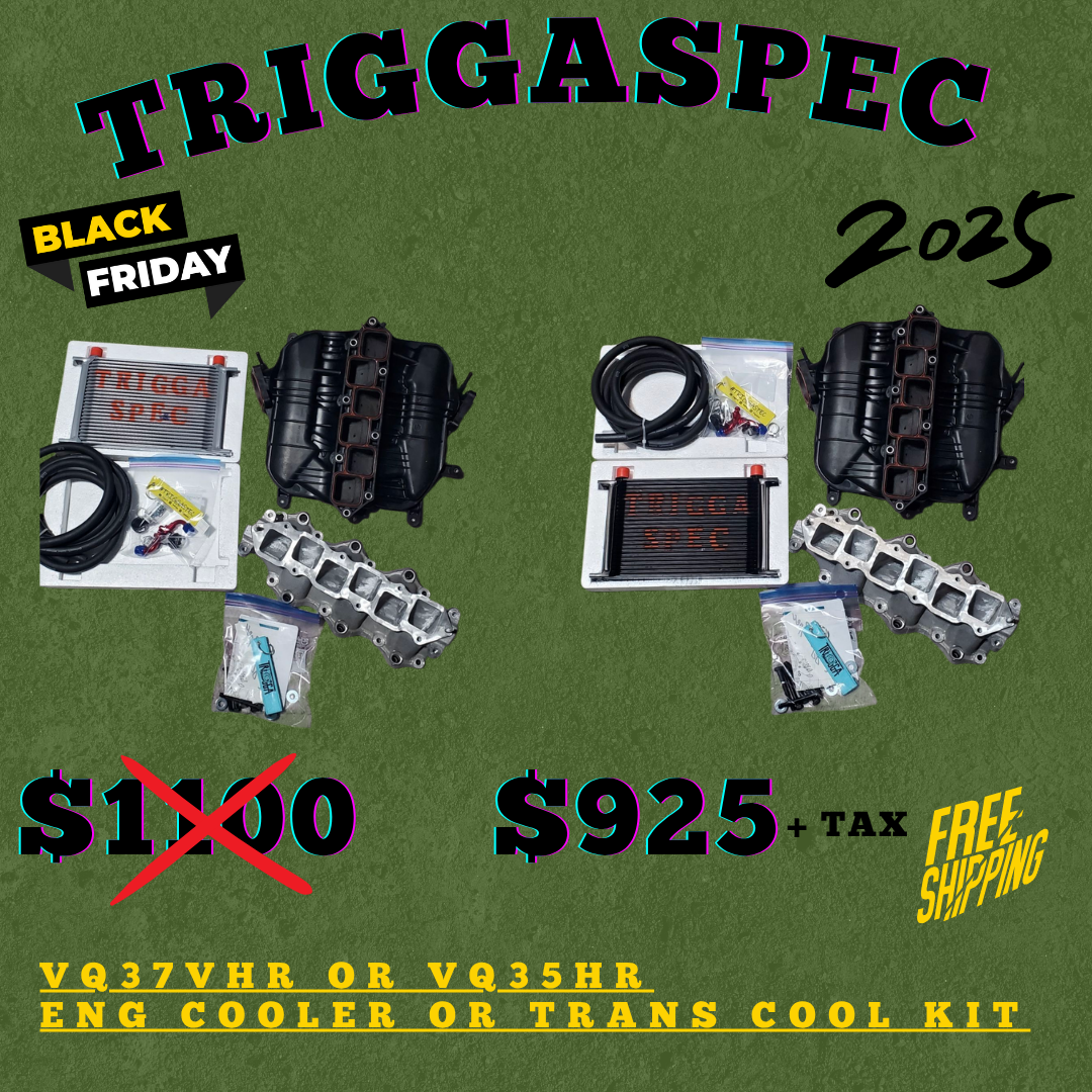 TriggaSpec (Ported manifold + oil cooler or Trans cooler kit) (VQ37VHR & VQ35HR) (BLACK FRIDAY SALE 2025)