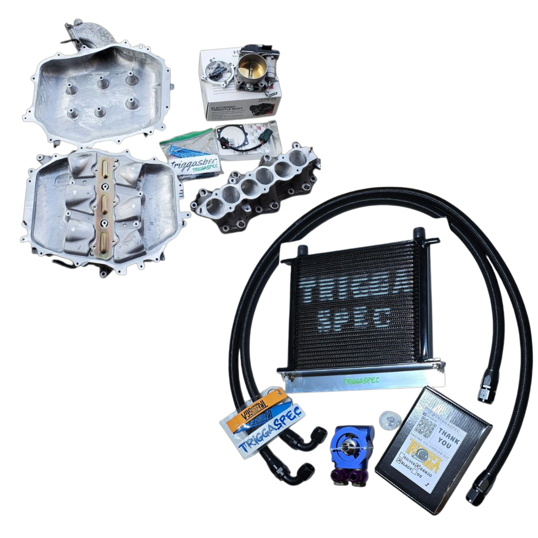 TriggaSpec VQ35DE Power Pack & Cooling Combo (Ported Manifold + 76mm TB Kit + Oil Cooler Kit) [350Z & G35]