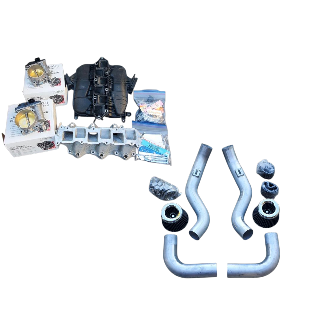 TriggaSpec VQ37VHR 76mm Throttle Body Kit + Ported Manifold + 3” Long Tube Intake Combo (Z & G Chassis)