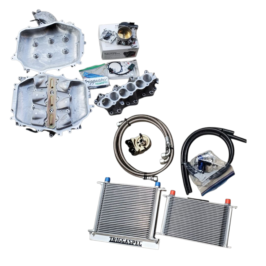 TriggaSpec VQ35DE Power Pack + Ice Box Combo (Ported Manifold + 76mm TB Kit + Ice Box Cooling System (ENG oil cooler + Trans Cooler Kit) ) [350Z & G35]