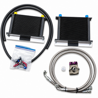Oil cooler kit with hoses and connectors on a white background