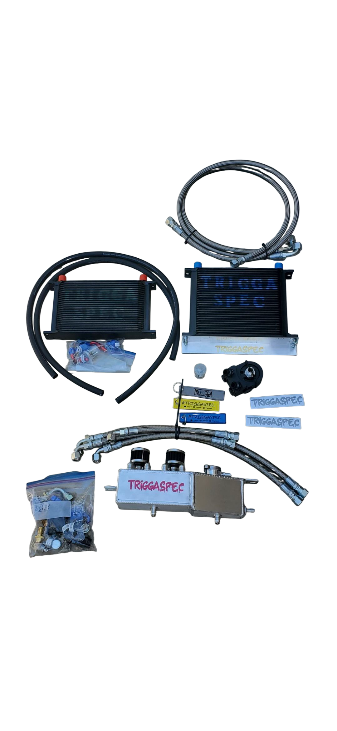 TriggaSpec Catch Can + Ice box Combo ( oil cooler + transmission cooler kit ) [VQ35HR, VQ37VHR] [ Z,G,&,Q] (BLACK FRIDAY SALE 2025)