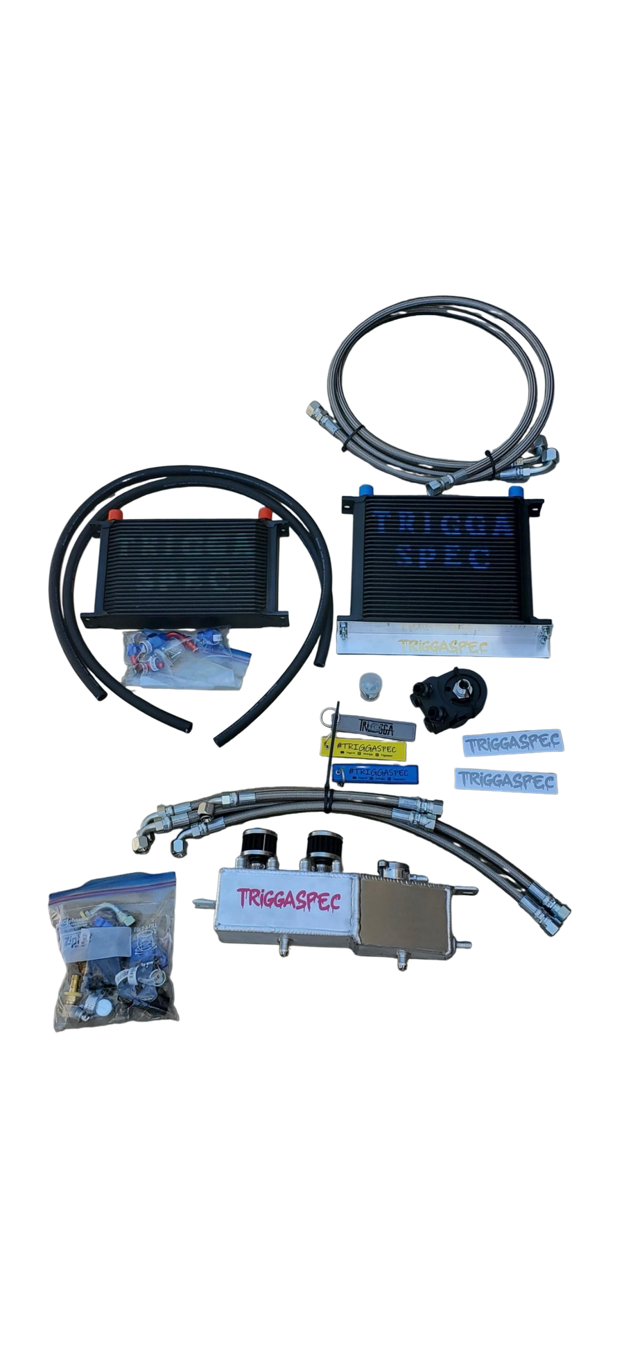 TriggaSpec Catch Can + Ice box Combo ( oil cooler + transmission cooler kit ) [VQ35HR, VQ37VHR] [ Z,G,&,Q]