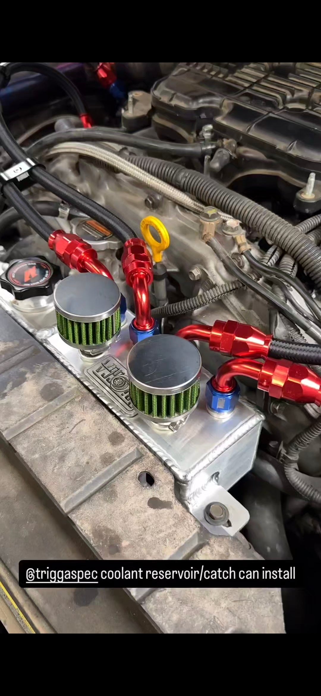 TriggaSpec Baffled Catch Can & Coolant Reservoir (Q)- VQ37VHR (BLACK FRIDAY SALE 2025)