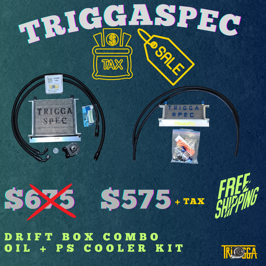 TriggaSpec DRIFT BOX Combo Kit (Engine Oil Cooler + Power Steering Cooler)[ VQ37VHR, VQ35HR, VQ35DE, VR30DTT] (TAX SALE)