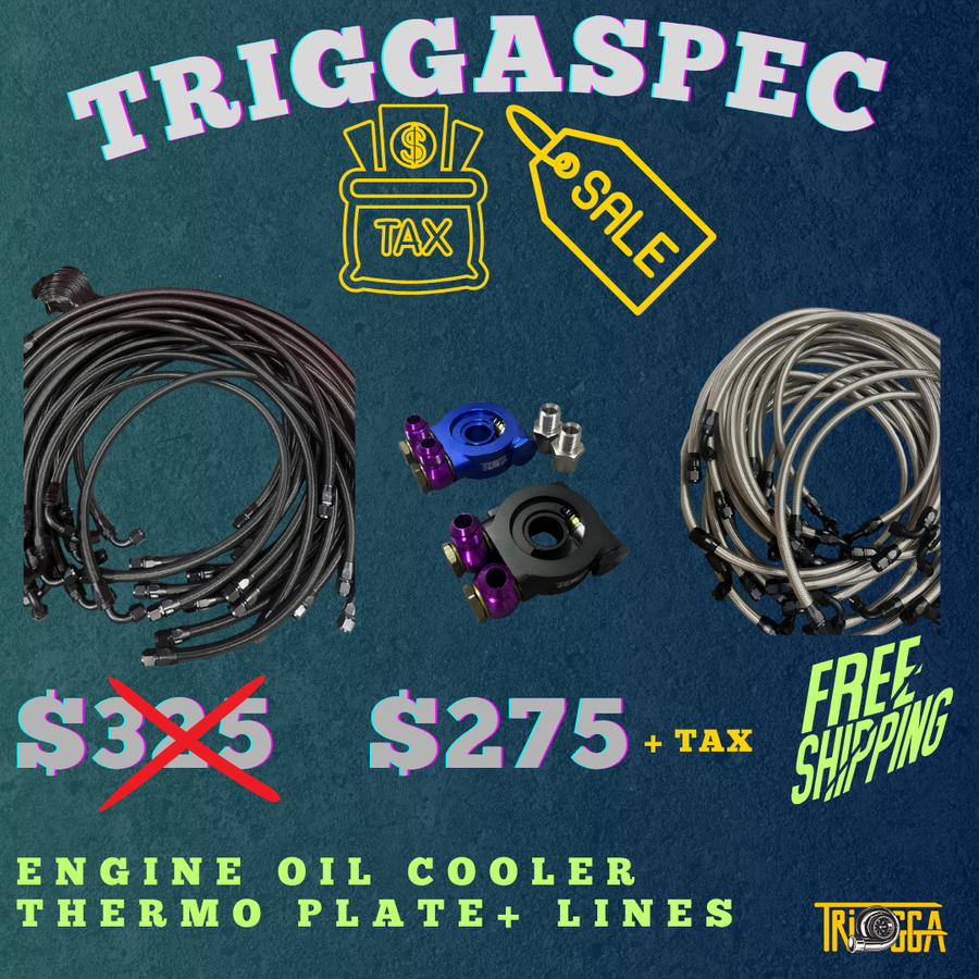TriggaSpec Thermostatic Oil Sandwich Plate + AN Oil Line Kit (TAX SALE)